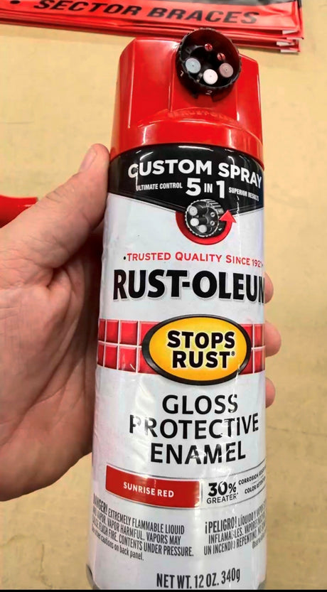 Red touch up paint repair..